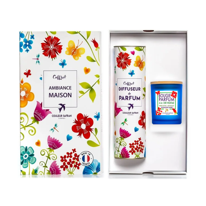 Coffret Cadeau d’Ambiance maison made in France – Bougie Parfumée & Diffuseur de Parfum artisanal au choix