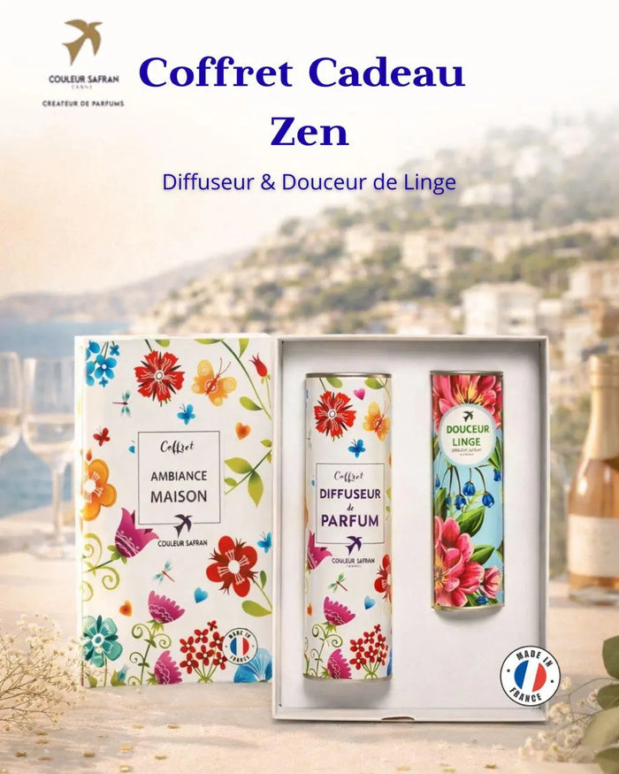 Coffret Cadeau Zen  made in France – Diffuseur de Parfum & Douceur de Linge au choix