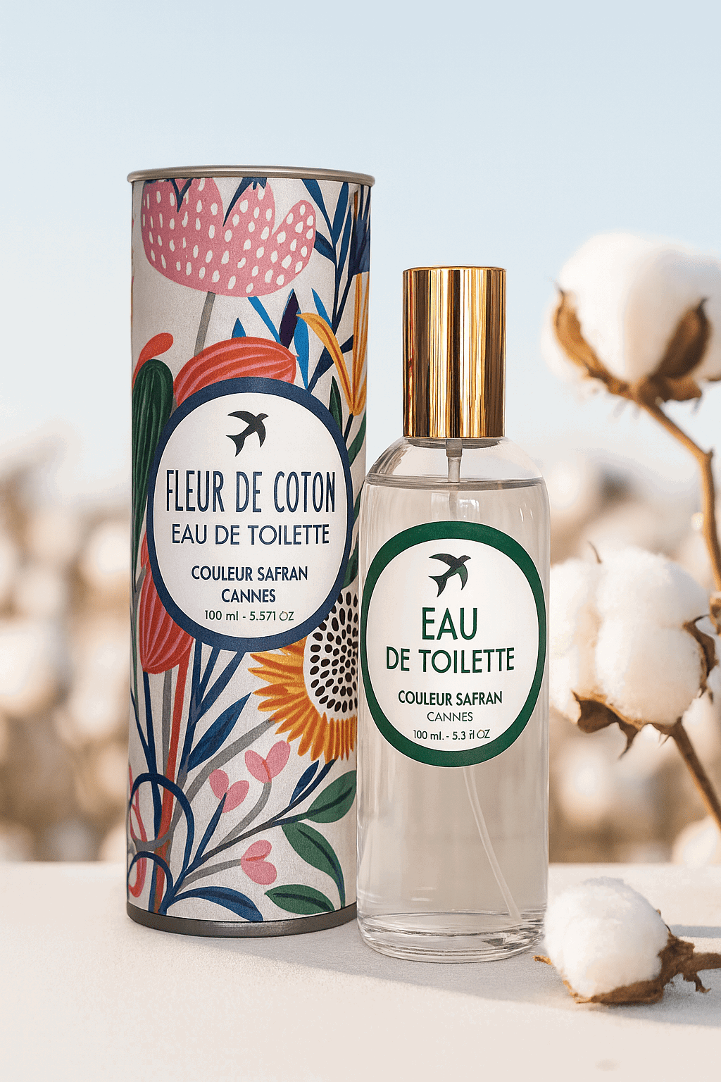 Eau de toilette My Store de 100ml avec flacon élégant, vaporisateur et étiquette colorée.