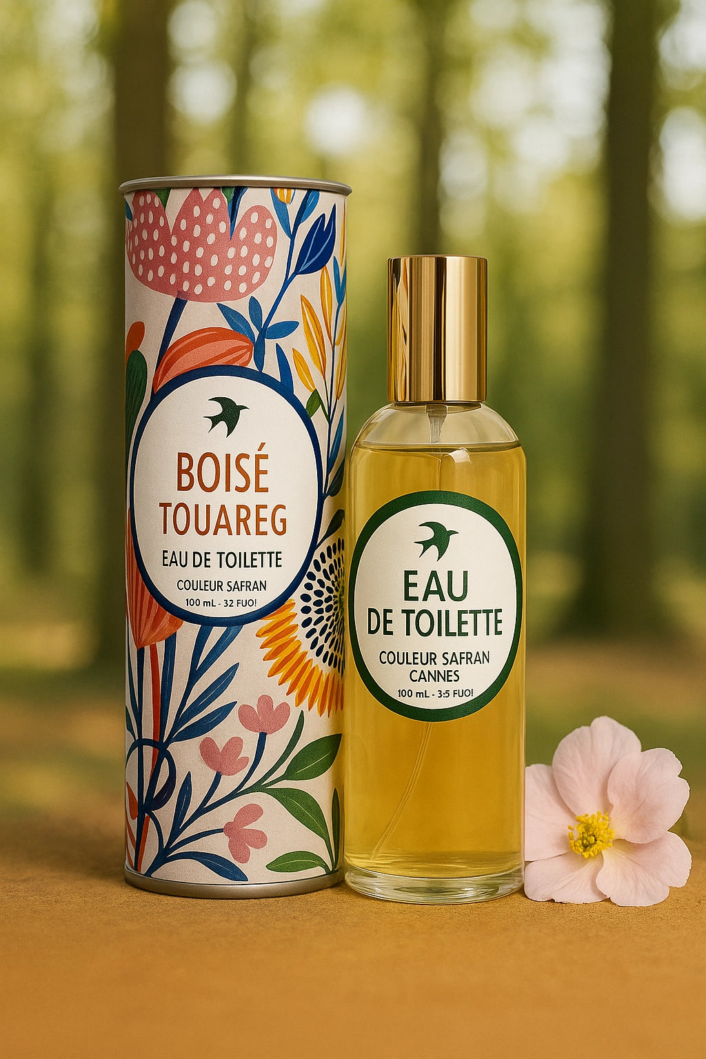Eau de toilette Boisé Touareg de 100ml de la marque My Store, flacon élégant avec parfum boisé et rafraîchissant.