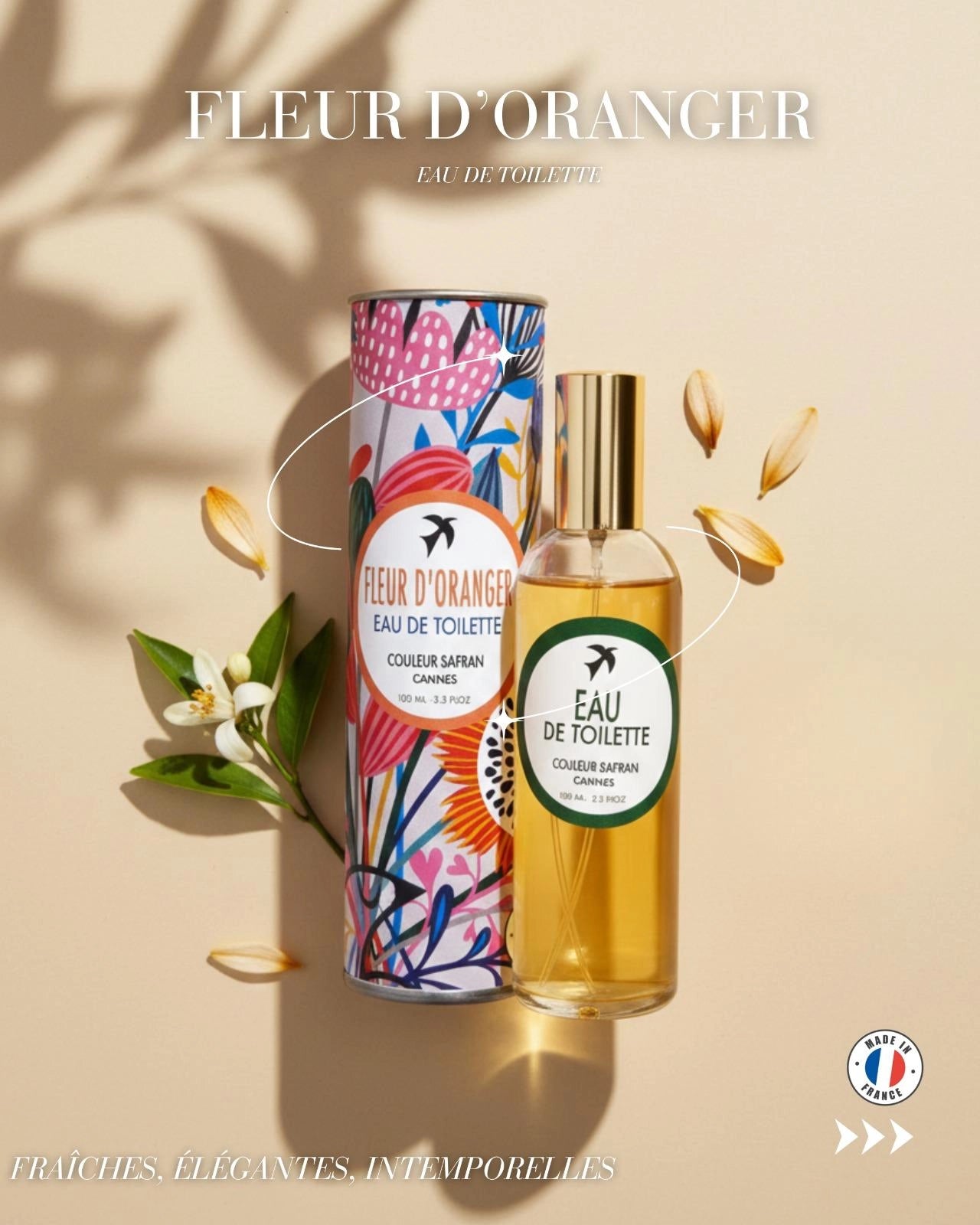 Eau de toilette My Store Fleur d'Oranger en flacon de 100ml avec un design élégant et une fragrance florale d'oranger.