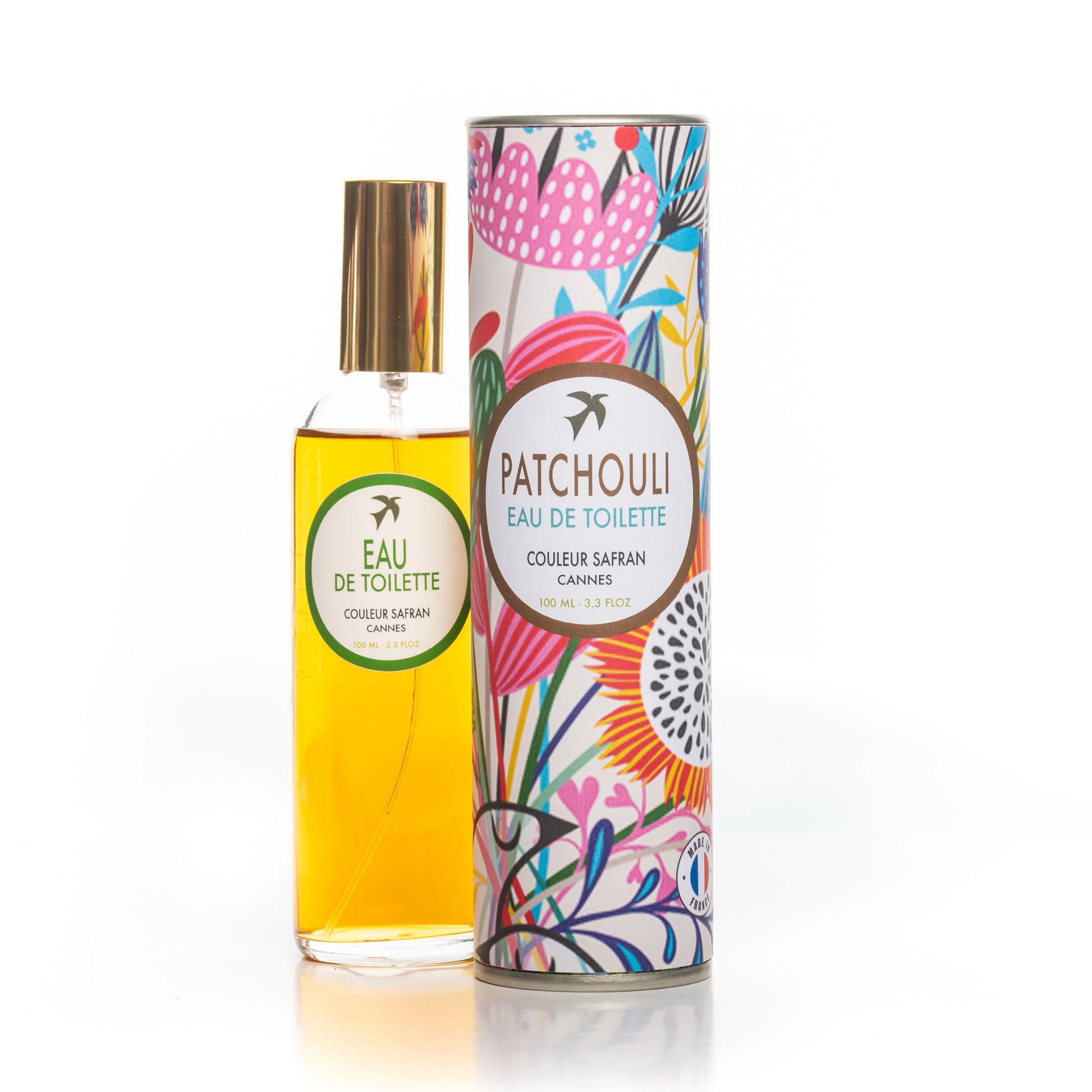 Eau de toilette Patchouli de 100 ml de My Store, flacon élégant avec parfum boisé et aromatique visible dans l’image.