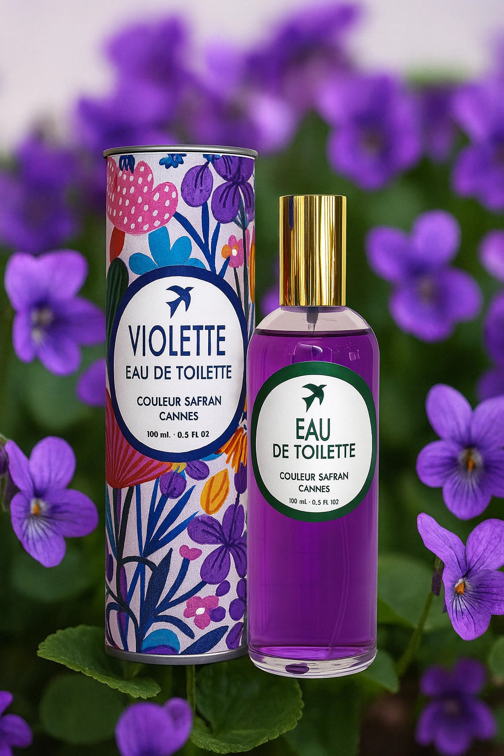 Eau de toilette violette de 100ml de la marque My Store, flacon élégant avec parfum floral et fruité visible.