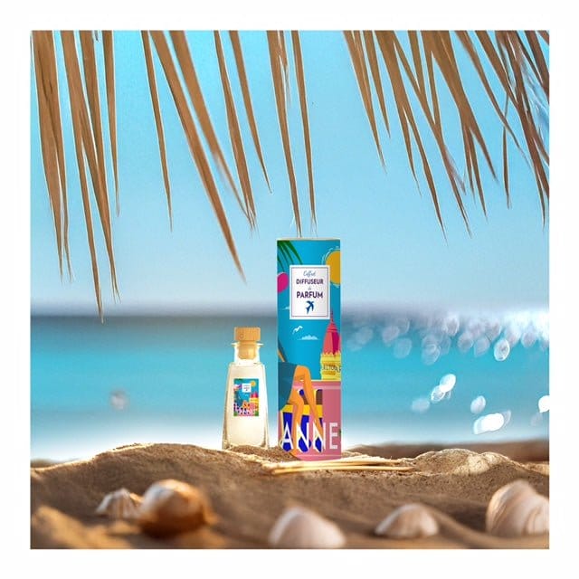 Diffuseur de parfum Collection French Riviera de Couleur Safran, Cannes, avec un design élégant et des flacons parfumés.