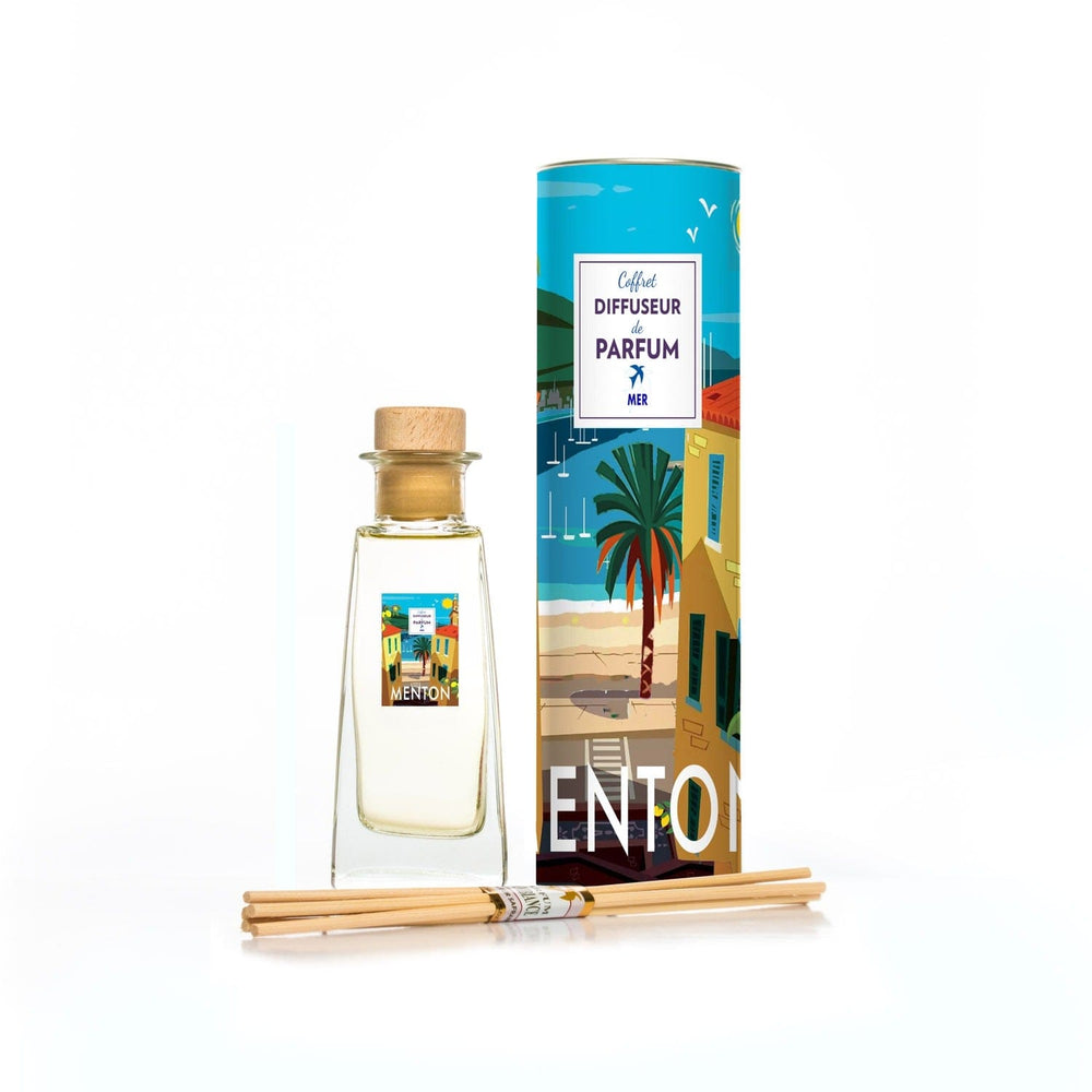 Diffuseur de parfum Collection French Riviera de Couleur Safran, Cannes, avec vaporisateur élégant et design sophistiqué.